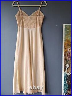 Vintage Christian Dior Trotter Oblique Logo Tan Nude Slip Dress Sz 34 Lingerie