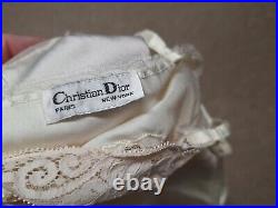 Vintage Christian Dior White Silk Lace Slip Dress Lingerie