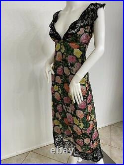 Vintage Christian Lacroix DemiCouture Silk Organza Floral Slip Dress FR 34