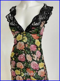 Vintage Christian Lacroix DemiCouture Silk Organza Floral Slip Dress FR 34