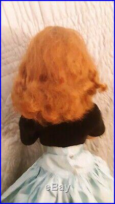 Vintage Cissy Doll Red Hair Wigged With Aqua Dress, Pink Slip, Panties Hose, Shoe