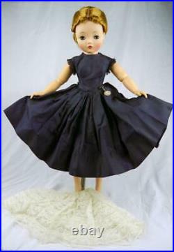 Vintage Cissy Hard-To-Find Navy Taffeta Dress, Lace Slip & Watch #2141-NO DOLL
