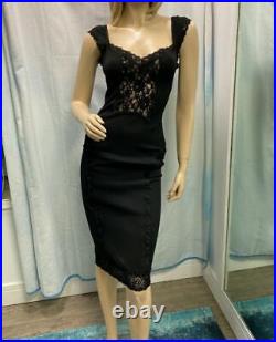 Vintage D&G Black Lace Bodycon Slip Dress Size S/M