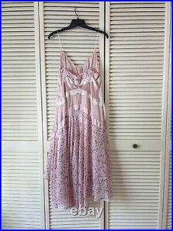 Vintage D&G Dolce & Gabbana Silk Lace Chiffon Slip Dress Size 46 IT NWT $775