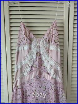 Vintage D&G Dolce & Gabbana Silk Lace Chiffon Slip Dress Size 46 IT NWT $775