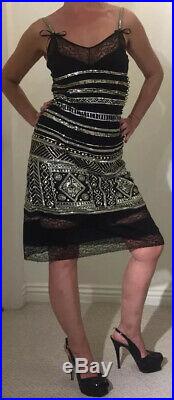 Vintage DIOR Beaded Lace Slip Dress FR 38 US 6