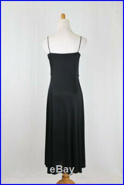 Vintage DKNY Donna Karan New York 1990s Acetate Jersey Ruffled Slip Dress Small