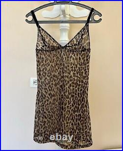 Vintage DOLCE GABBANA leopard mesh slip dress. D&G a nightgown Size S/M
