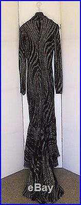 Vintage Designer CASADEI, Black Sequined / Glitter Mermaid Gown with Slip & Train