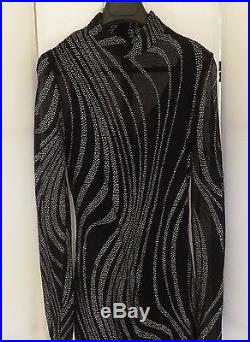 Vintage Designer CASADEI, Black Sequined / Glitter Mermaid Gown with Slip & Train