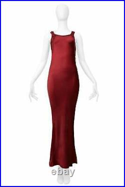 Vintage Dior Burgundy Satin Slip Dress With Laces 2002