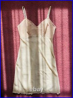 Vintage Dior Logo Monogram Trotter Oblique Beige Lingerie Silk Slip Summer Dress