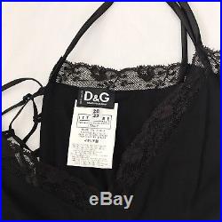 Vintage Dolce And Gabbana Lace Up Black Dress Slip 28/42