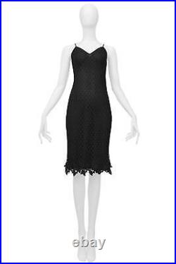 Vintage Dolce & Gabbana Black Knit Fishnet Slip Dress