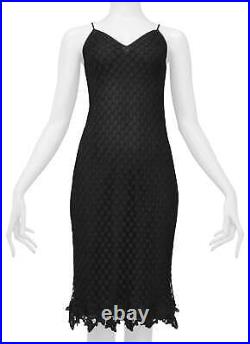 Vintage Dolce & Gabbana Black Knit Fishnet Slip Dress