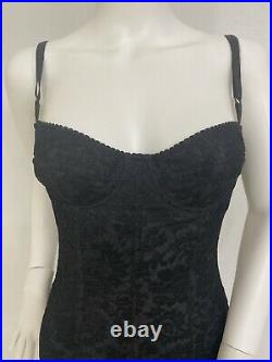 Vintage Dolce Gabbana Black Lace Bustier Corset Dress Built In Corset 40 Fits 0