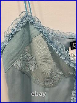 Vintage Dolce & Gabbana Blue Lace Slip Dress D & G DG Petite Fit USA Size 4