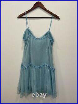 Vintage Dolce & Gabbana Blue Lace Slip Dress D & G DG Petite Fit USA Size 4