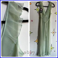 Vintage Double Layer Chiffon Sheer Babydoll Fairy Grunge Nighty Slip Dress M