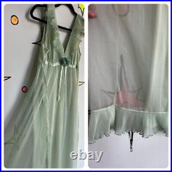 Vintage Double Layer Chiffon Sheer Babydoll Fairy Grunge Nighty Slip Dress M