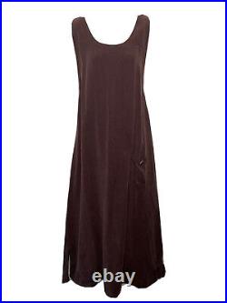 Vintage E. D. Lee Maxi Dress Size Medium Long Brown Tencel Sundress Cottagecore M