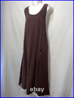 Vintage E. D. Lee Maxi Dress Size Medium Long Brown Tencel Sundress Cottagecore M