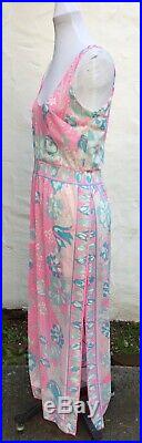 Vintage EMILIO PUCCI Side Slit Formfit Rogers Nightgown Slip Dress S Italy EPFR