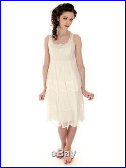 Vintage Early 1920s Dress/Slip Young Womans Ivory Cotton Gauze Summer 32-32-42