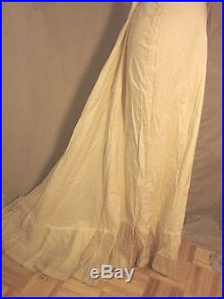 Vintage Edwardian Skirt Bodice Slip 3pc Set Satin POUTER Antique Dress +FABRIC