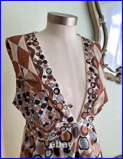 Vintage Emilio Pucci Dress Slip Formfit Rogers Full Nightgown Med M Print Rare