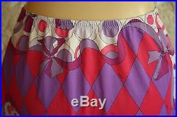 Vintage Emilio Pucci Half Dress Slip 1960s Pink Purple Geometric Slip Skirt S/M