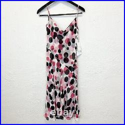 Vintage Escada NWT Slip Dress Silk White Pink Black 2003 size 34 Small
