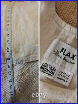 Vintage FLAX Engelhart 100% Linen Dress Lagenlook Cottagecore Boho Art Slip M