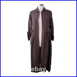 Vintage FLAX Engelhart Linen Dress Duster Jacket sz Small Lagenlook Cottagecore