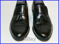 Vintage FLORSHEIM Leather Tassel Slip On Designer Loafer Dress Shoes Mens 9.5 E