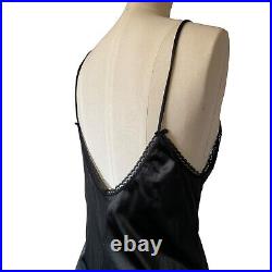 Vintage Fantasy Nightwear Lingerie Black Lace Slip Dress Goth Fairy Whimsygoth M