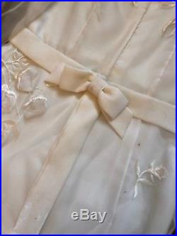 Vintage Floral Scalloped Neck Chiffon Wedding Dress With Petticoat Slip Handmade