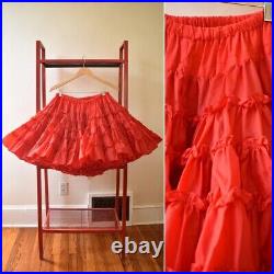 Vintage Fluffy Square Dance Red Petticoat XS-M