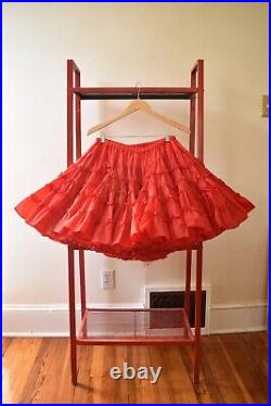 Vintage Fluffy Square Dance Red Petticoat XS-M