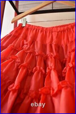 Vintage Fluffy Square Dance Red Petticoat XS-M