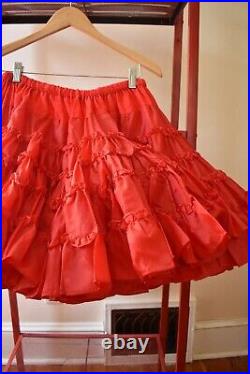 Vintage Fluffy Square Dance Red Petticoat XS-M