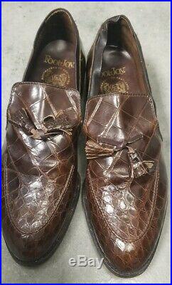 Vintage FootJoy Genuine Brown Slip On Dress Shoes Leather Sz 11