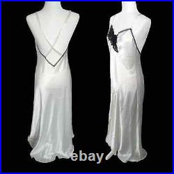 Vintage Fredricks Of Hollywood Long White Satiny Dress Medium