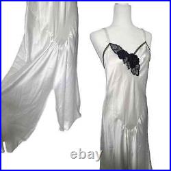 Vintage Fredricks Of Hollywood Long White Satiny Dress Medium