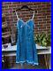 Vintage French Lace Silk Blue Slip Dress by Fifi Chachnil Nightgown/Lingerie