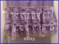 Vintage Full Slip Lace Dress Petticoat Layers Grannycore Purple Union Sz 46 USA