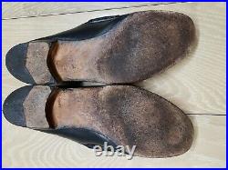 Vintage GUCCI Horse Bit Black Leather Loafers Slip On Mens 10.5 US Used