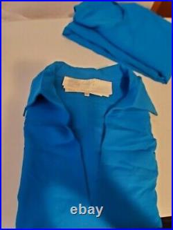 Vintage Gianfranco Ferre Long Sleeve Royal blue Laine Wool Dress and Slip Sz 42