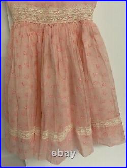 Vintage Girls Toddlers Pink Sheer Dress with Double Attached Slips & Jacket