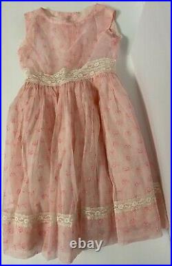 Vintage Girls Toddlers Pink Sheer Dress with Double Attached Slips & Jacket